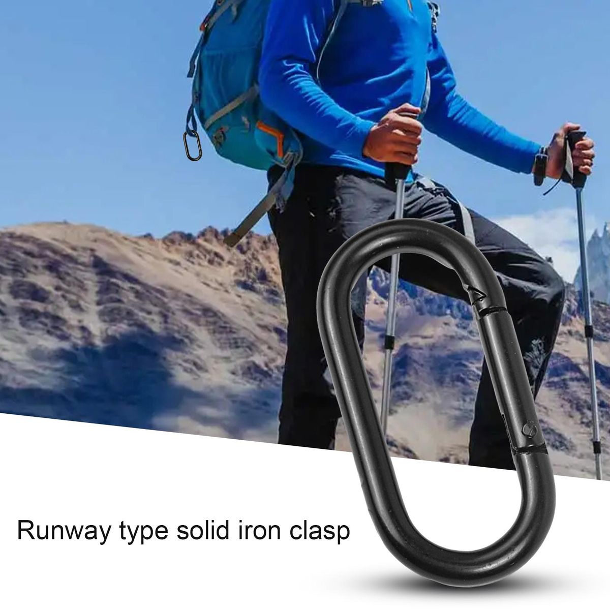 Track Type Carabiner Connecting Ring Chain Hook Black