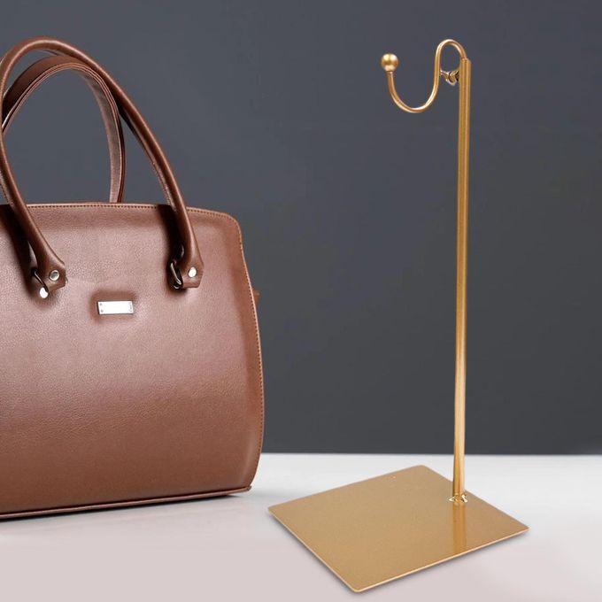 Stable Handbag Display Rack, Adjustable Purse Stand Hand Bag Gold