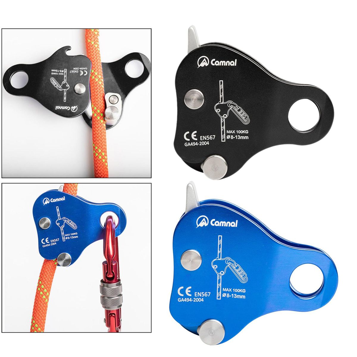 2x Rock Climbing Arborist Fall Protection Pulley Device