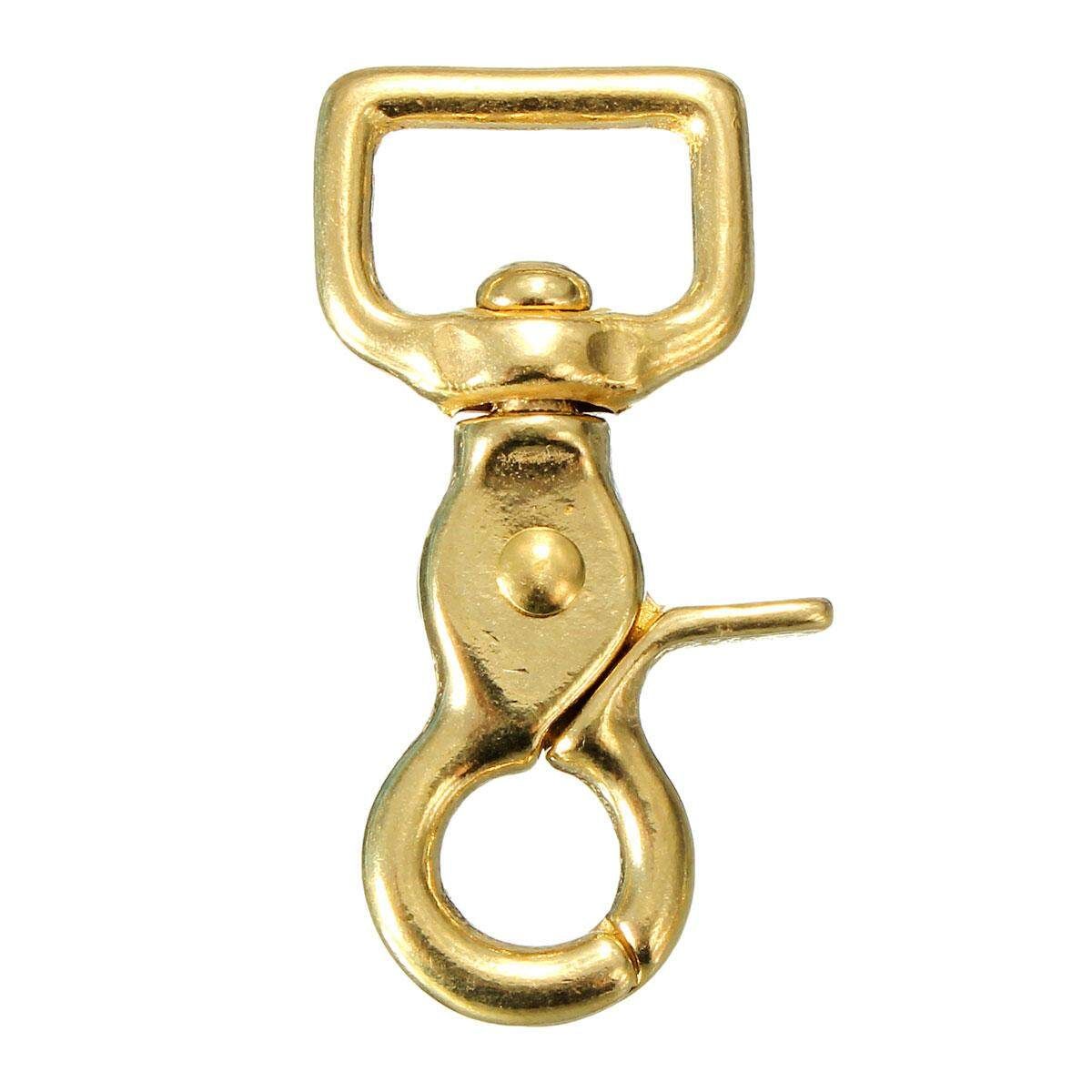 Square Eye Solid Brass Scissor Swivel Snap Hook For Key Fob Leathercraft 20mm