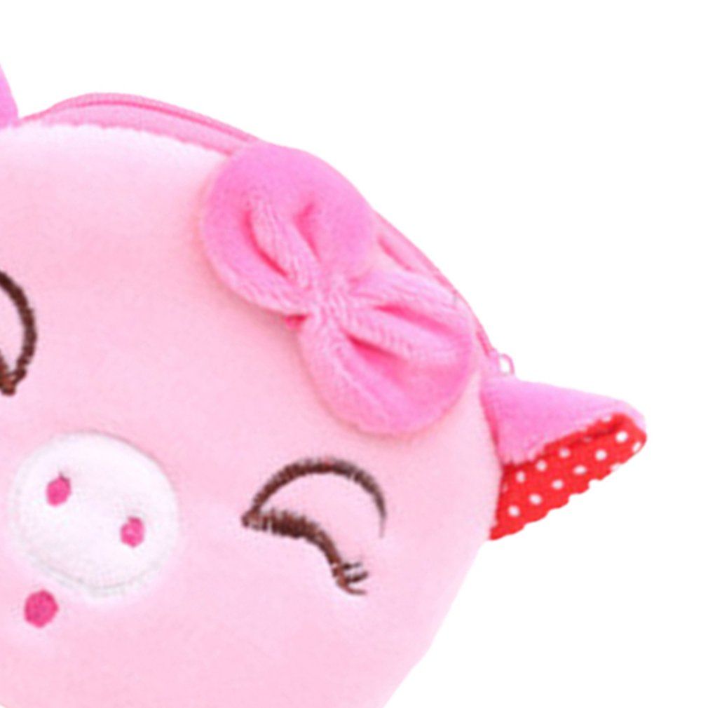 Plush Cute Coin Purse Cartoon Cloth Women's Key Bag Coin Purse Small Wallet Small Animal Zipper Bag Ladies Coin Purse-colorful Butterfly Pig