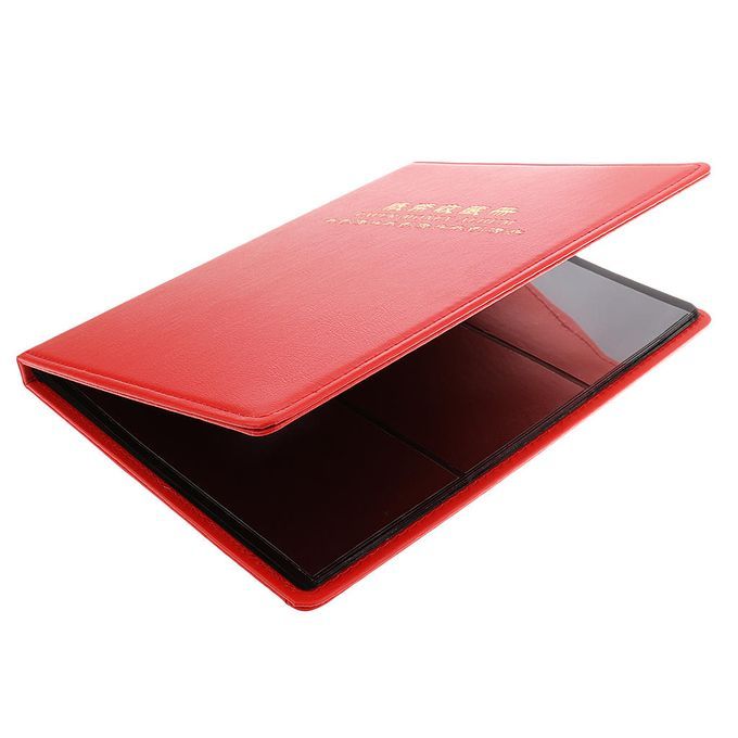 Leather Paper Money Collection Album Store 60 Pocket Note Holder Red
