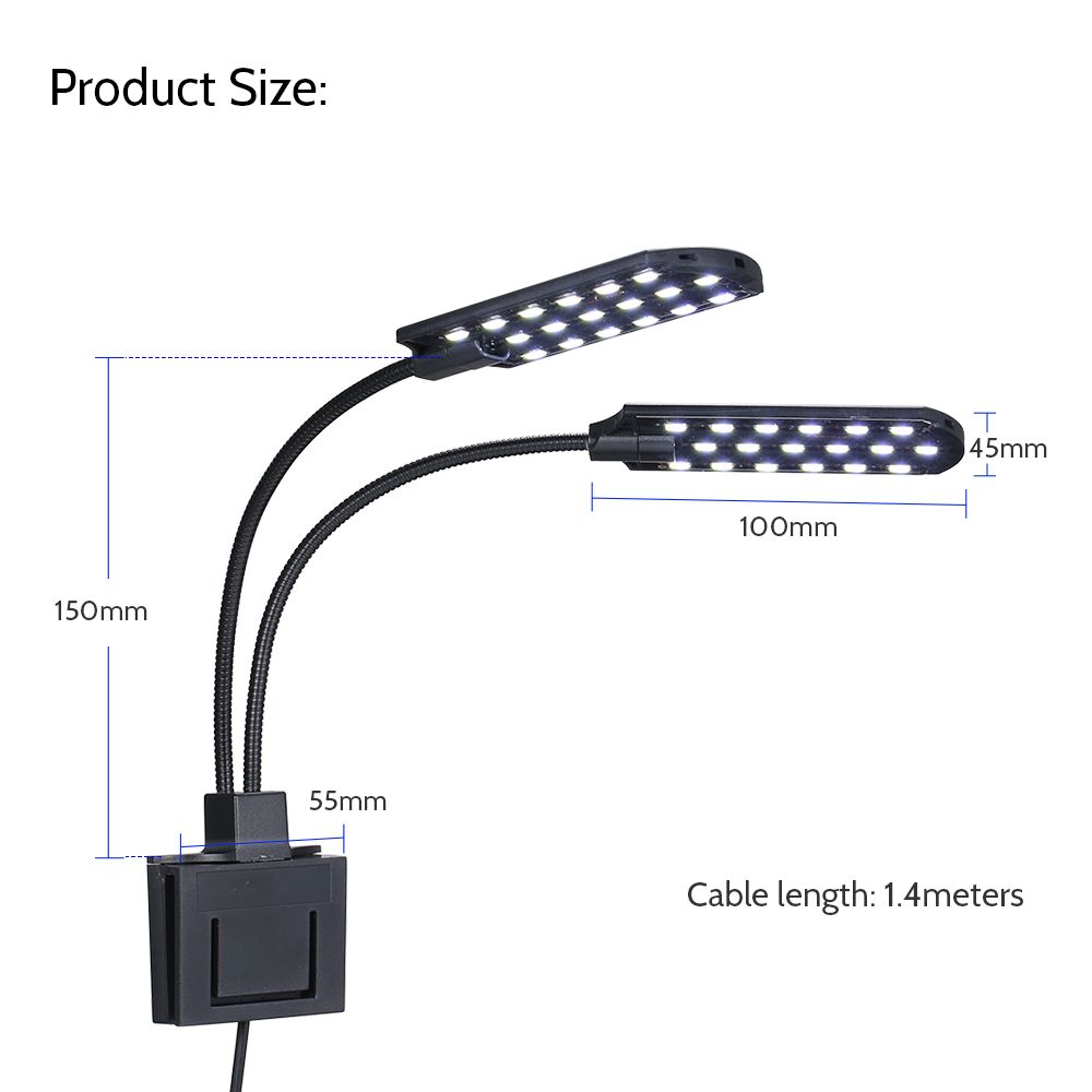AC220V 15W 36 LED Dual-end Aquarium Light Fish Jar Lamp Flexible Bendable Illumination Angle White Portable