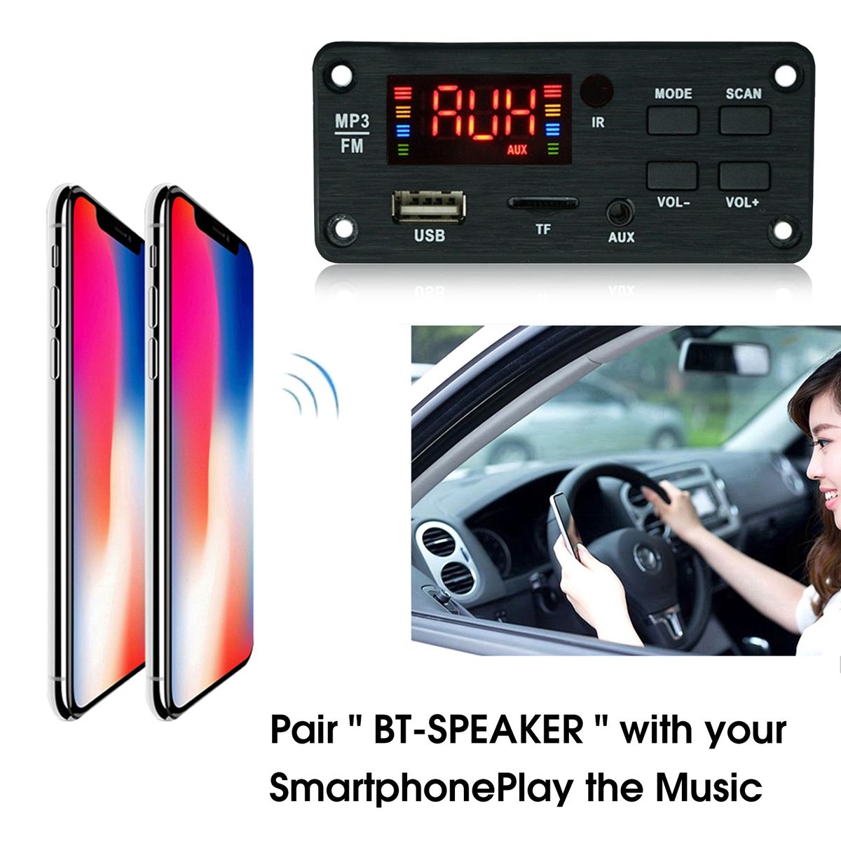 Decoding Board   Bluetooth-compatible5.0 Multi-purpose Black