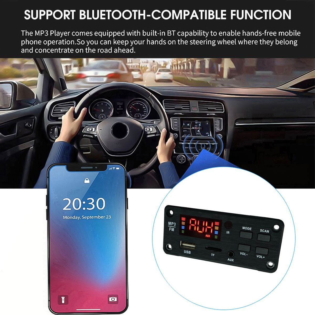 Decoding Board   Bluetooth-compatible5.0 Multi-purpose Black