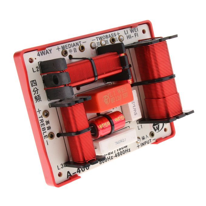 4Way 180W Treble Bass Speaker Crossover Frequency  Filter Clear