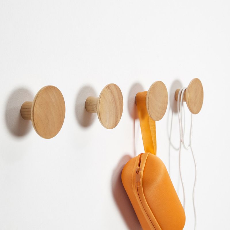 Punch-free Modern School Wooden Hook Wall Hook Clothes Hook