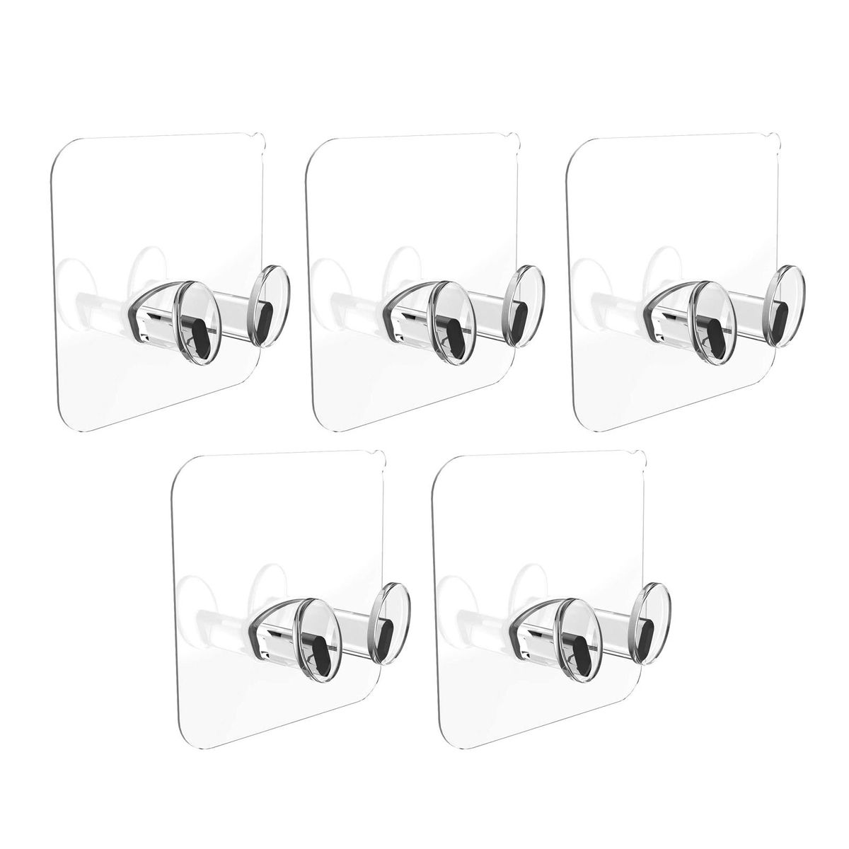 5pcs Waterproof Self Adhesive Dual Wall Hooks For  Towel Holder