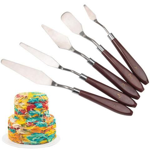 5Pcs Stainless Steel Spatula Cake Decorating Tools