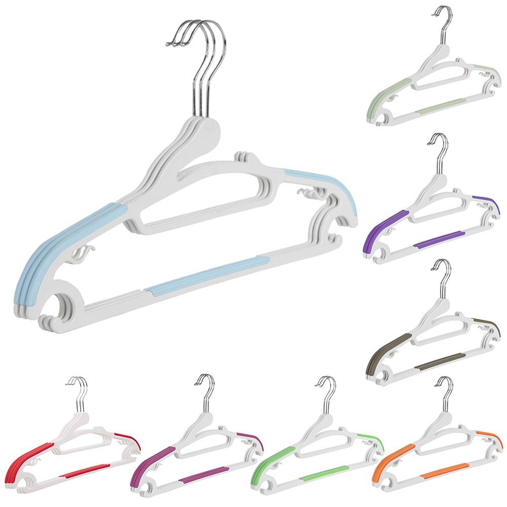 10 PCS/Set Multifunction Hangers ABS Metal Non Slip Wet And