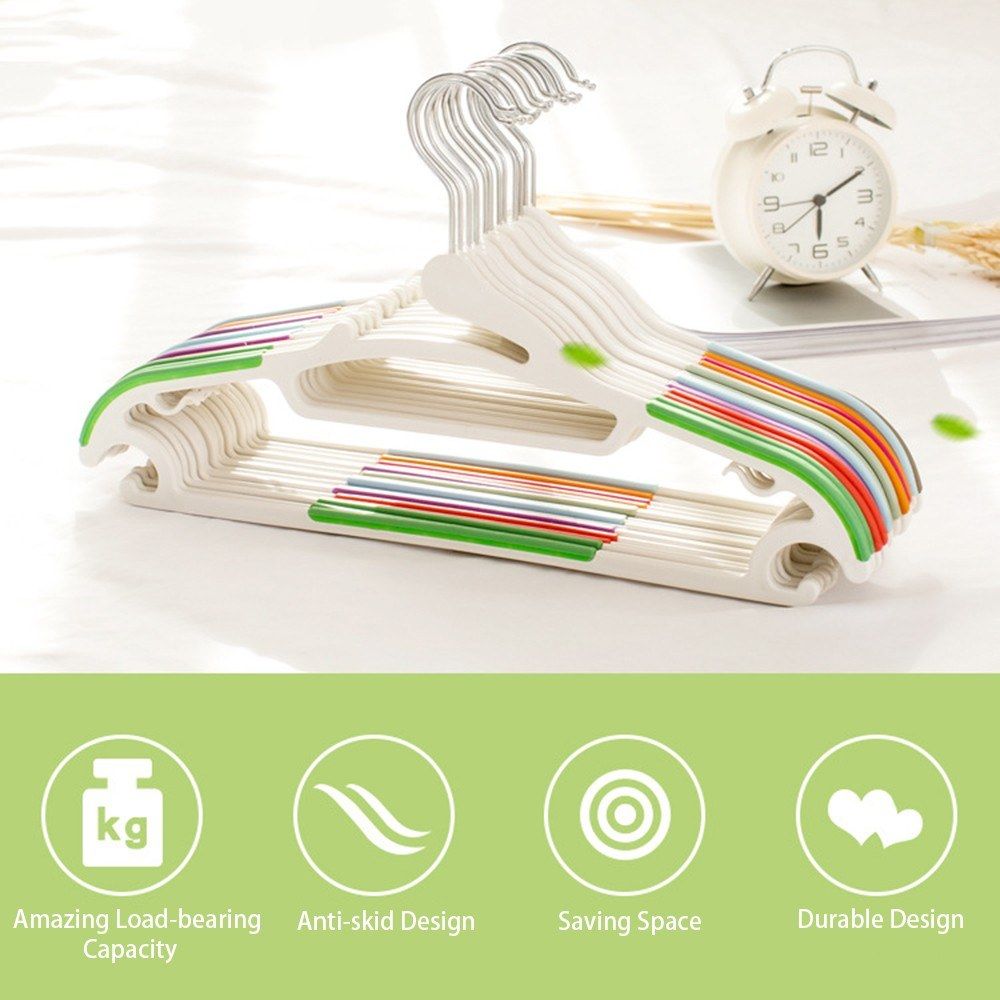 10 PCS/Set Multifunction Hangers ABS Metal Non Slip Wet And