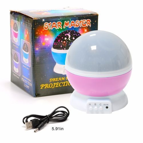 Portable Rotating LED Projector Night Light