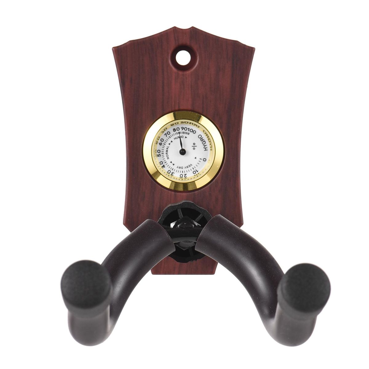 2-in-1 Guitar Wall Mount with Hygrometer Humidity Meter Guitar Wall Hanger Stringed Instrument Holder Solid Sturdy Wall Hook Hanger for Guitar Ukulele Mandolin