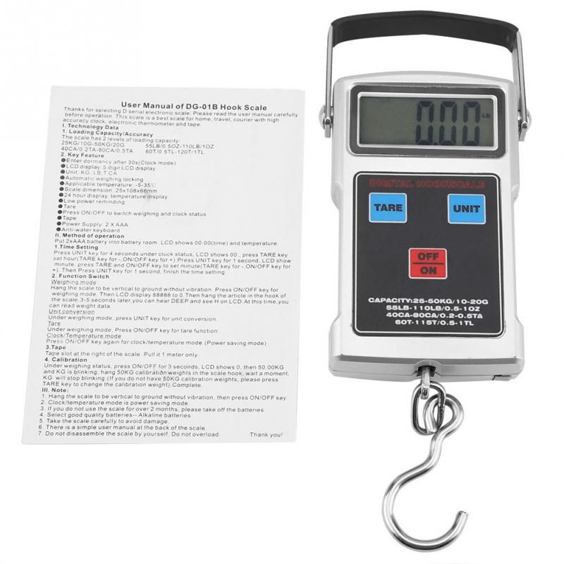 50KG Digital Scale Portable Electronic LCD Digital Weight