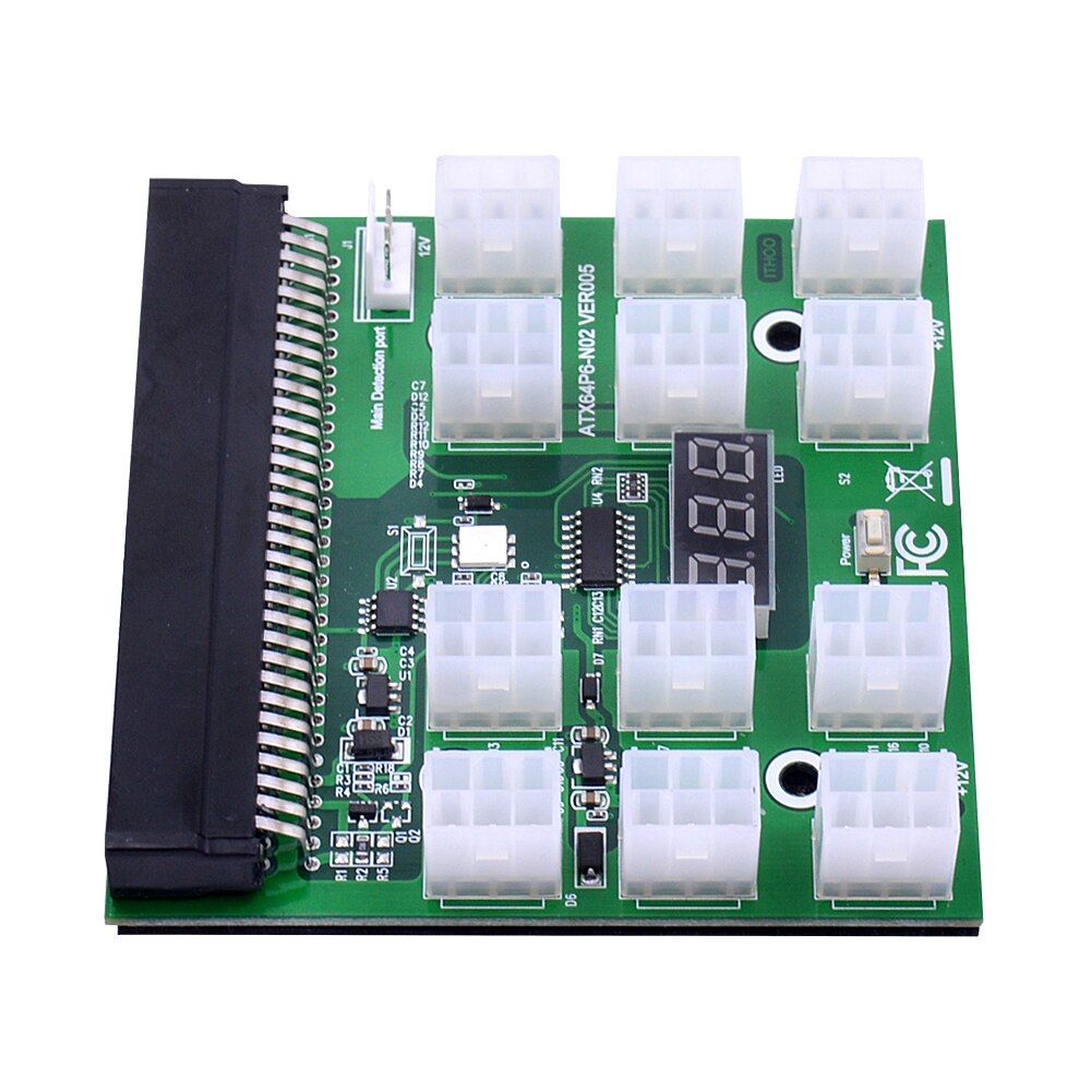 CHIPAL For 1200W 750W Breakout Board 6Pin Connector PSU GPU