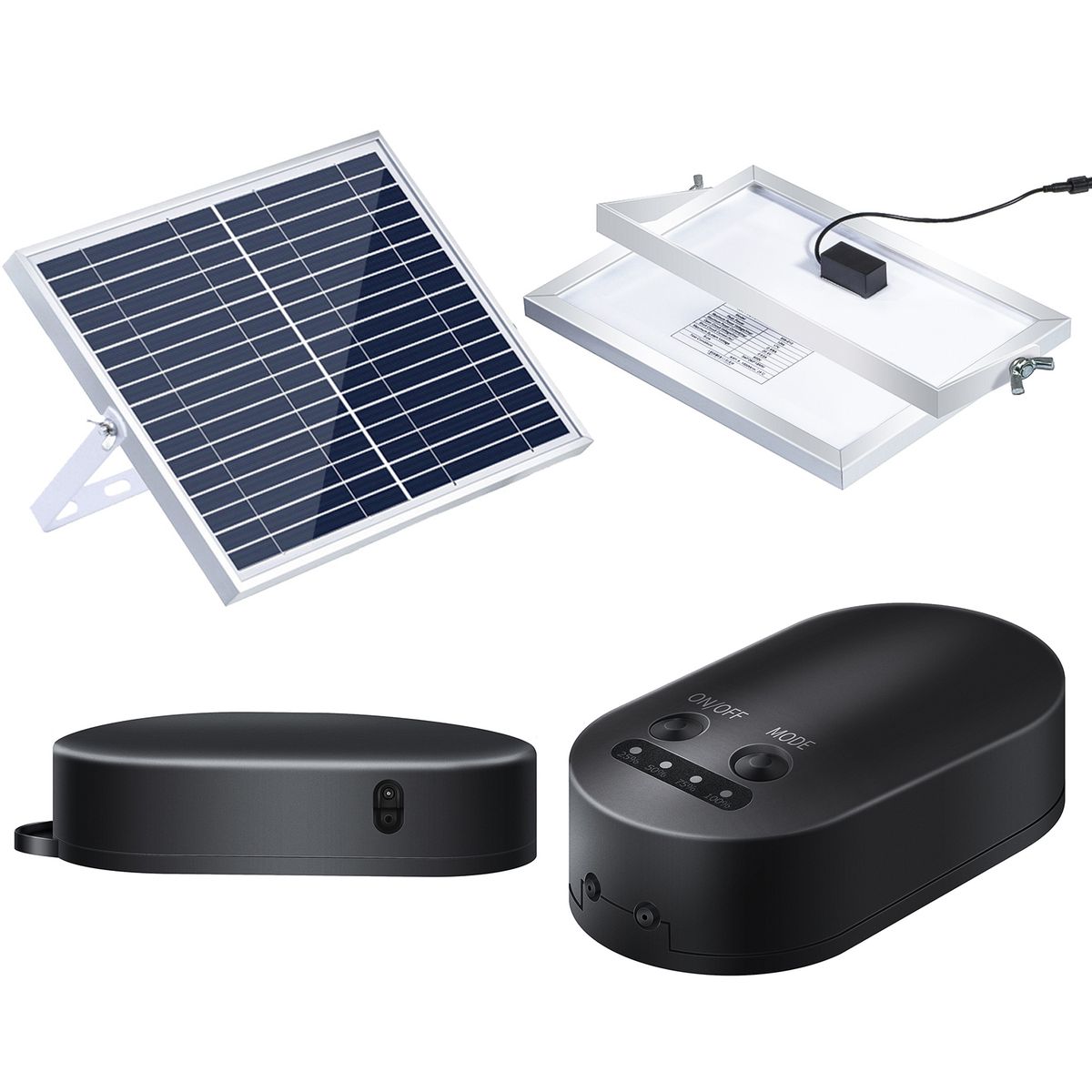 10W Solar Oxygen Pump With Pipe Air Stone Bracket Fish Tank