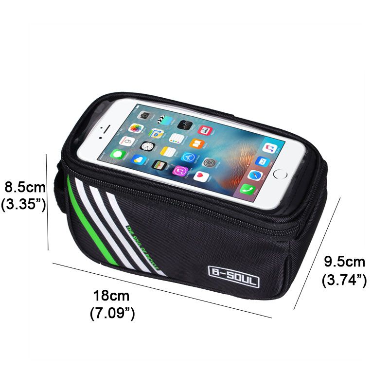 5.7"Waterproof Bicycle Front Touch Screen Bags Bicycle Frame Cellphone Bag Cycling MTB Road Bike Storage Bag Bycicle Accessories(#Black)