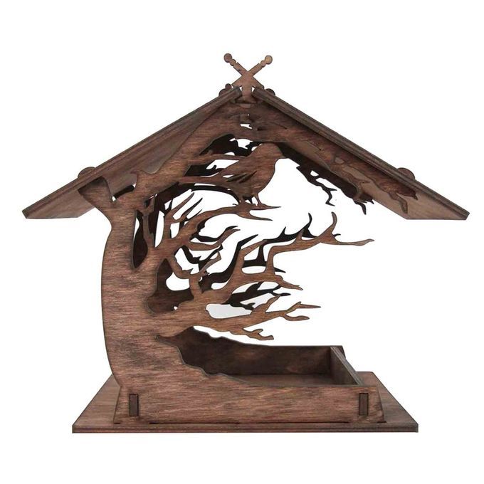 Wooden DIY Bird Feeding House Garden De Oration Hand- Ed Bird House-wood-11.8*9.3*7.9