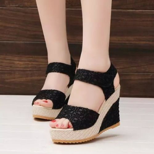 Ladies Fashion Flat Slope With Velcro Casual Sandals