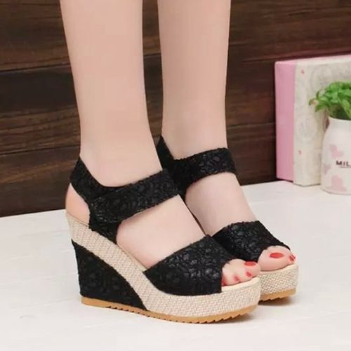 Ladies Fashion Flat Slope With Velcro Casual Sandals