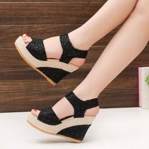 Ladies Fashion Flat Slope With Velcro Casual Sandals