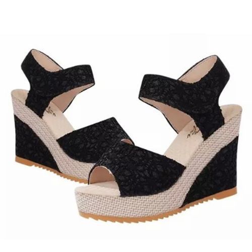 Ladies Fashion Flat Slope With Velcro Casual Sandals