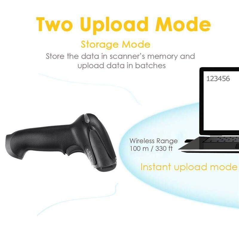 2in1 2.4G USB Wireless/Wired Barcode Scanner Laser Handheld Reader Bar For For Supermarket Library Express Company Retail Store Warehouse