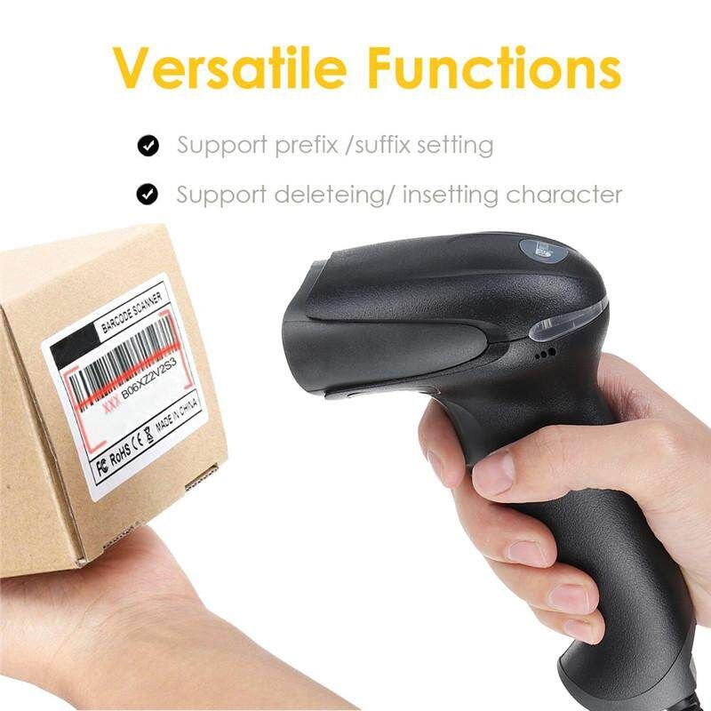 2in1 2.4G USB Wireless/Wired Barcode Scanner Laser Handheld Reader Bar For For Supermarket Library Express Company Retail Store Warehouse