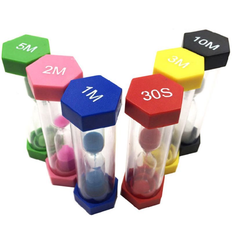Hourglass Timer Set 6 Colors 1/3/5/10/15/mins 30Seconds Sandglass Clock For Home K3KA