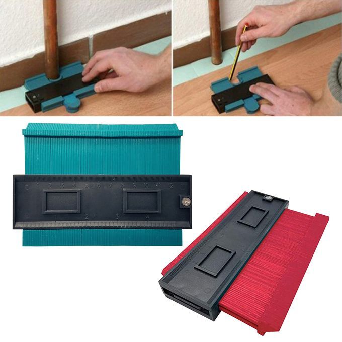 2pcs  Gauge Profile Copy Gauge Ruled Measure Tool Green Red