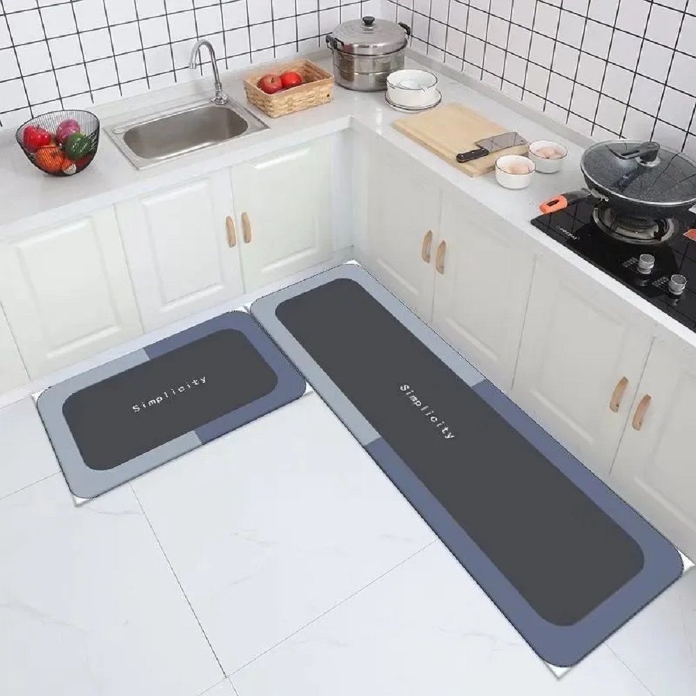 2 Pcs Of Anti-Slip Kitchen Floor Mat / Rug 40*60 + 40*120cm