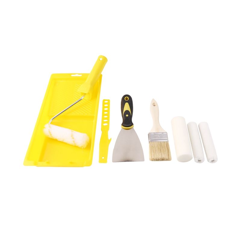 9Pcs Foam Paint Roller Tray Set 4-Inch Mini Roller Cover