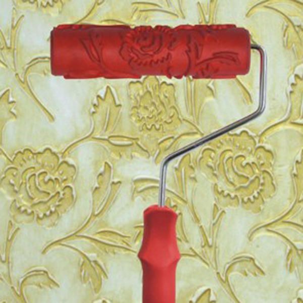 Handle Empaistic Flower Pattern Painting Roller Painter For Wall