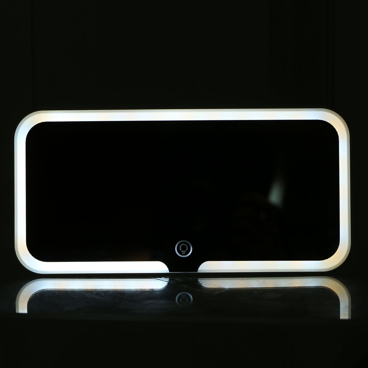 Car Vanity Mirror With LED Light Co-Pilot Sun Visor Makeup