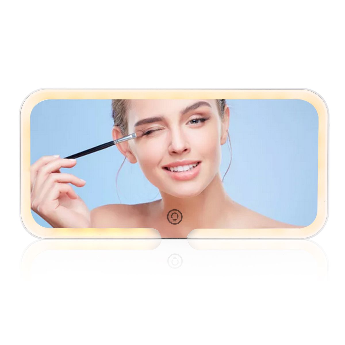 Car Vanity Mirror With LED Light Co-Pilot Sun Visor Makeup