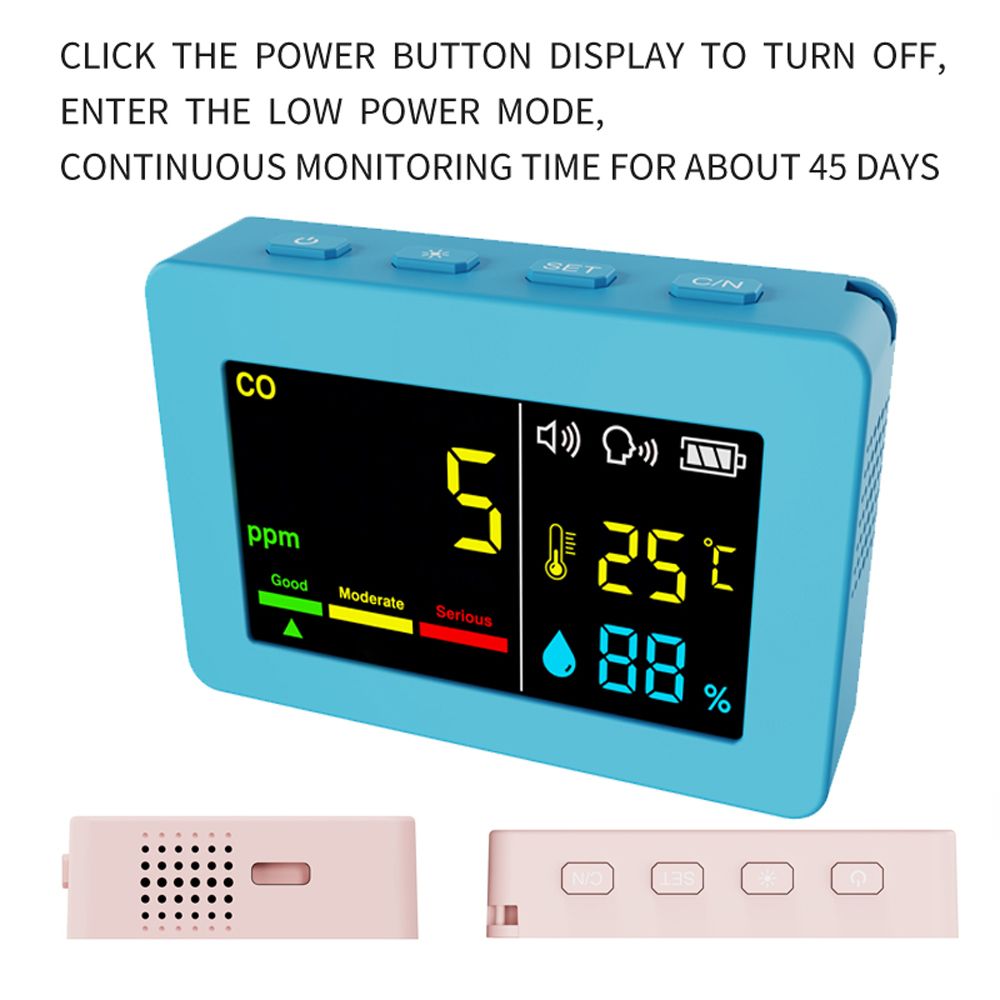 Portable Air Quality Meter 3in1 CO Temperature And Humidity