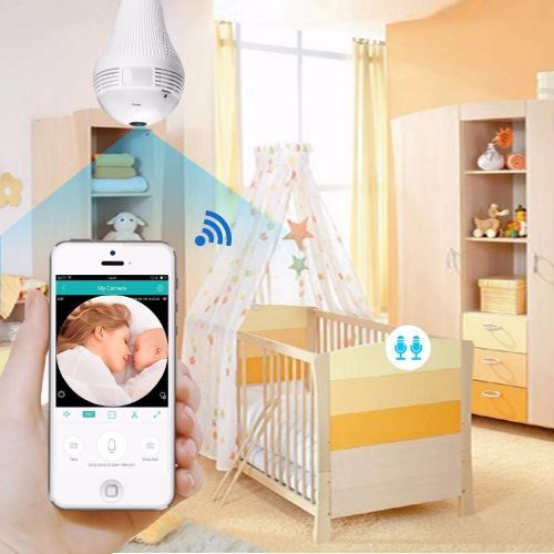 Super Quality 360 Degree Panorama 1080p Camera Wifi IP Light Bulb CCTV Night Vision