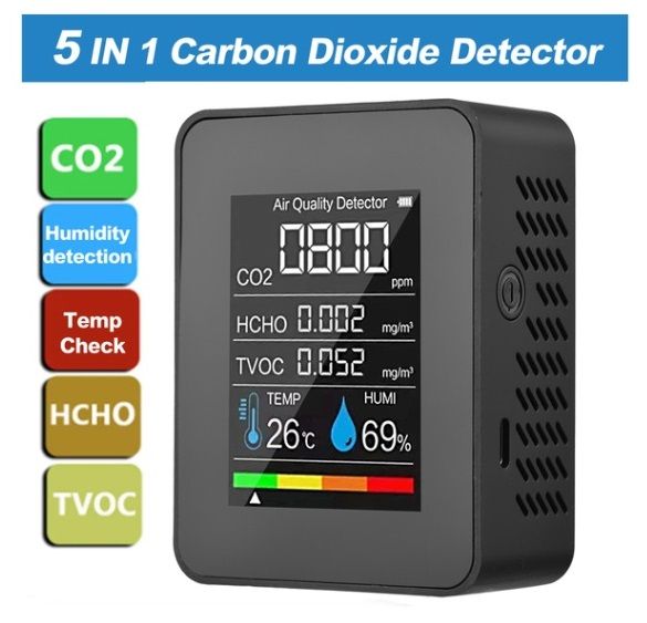 5 In1 PM10+HCHO+TVOC+CO+CO2 Multifunctional Air Quality Detector