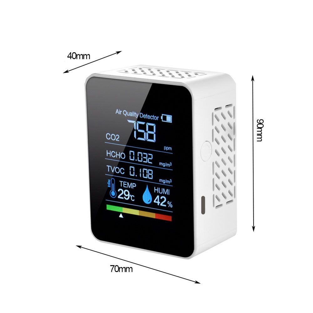 5 In1 PM10+HCHO+TVOC+CO+CO2 Multifunctional Air Quality Detector