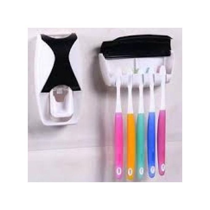 Toothpaste Dispenser With Toothbrush Holder
