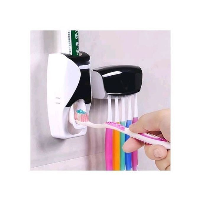 Toothpaste Dispenser With Toothbrush Holder