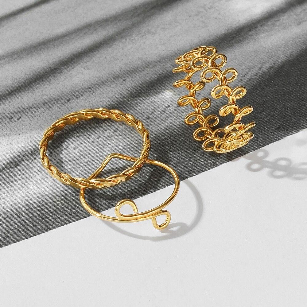IPARAM Bohemian Wave Flower Rings Set For Women Vintage Geometric Pearl Butterfly Metal Chain Knuckle Rings Trendy Jewelry Gift