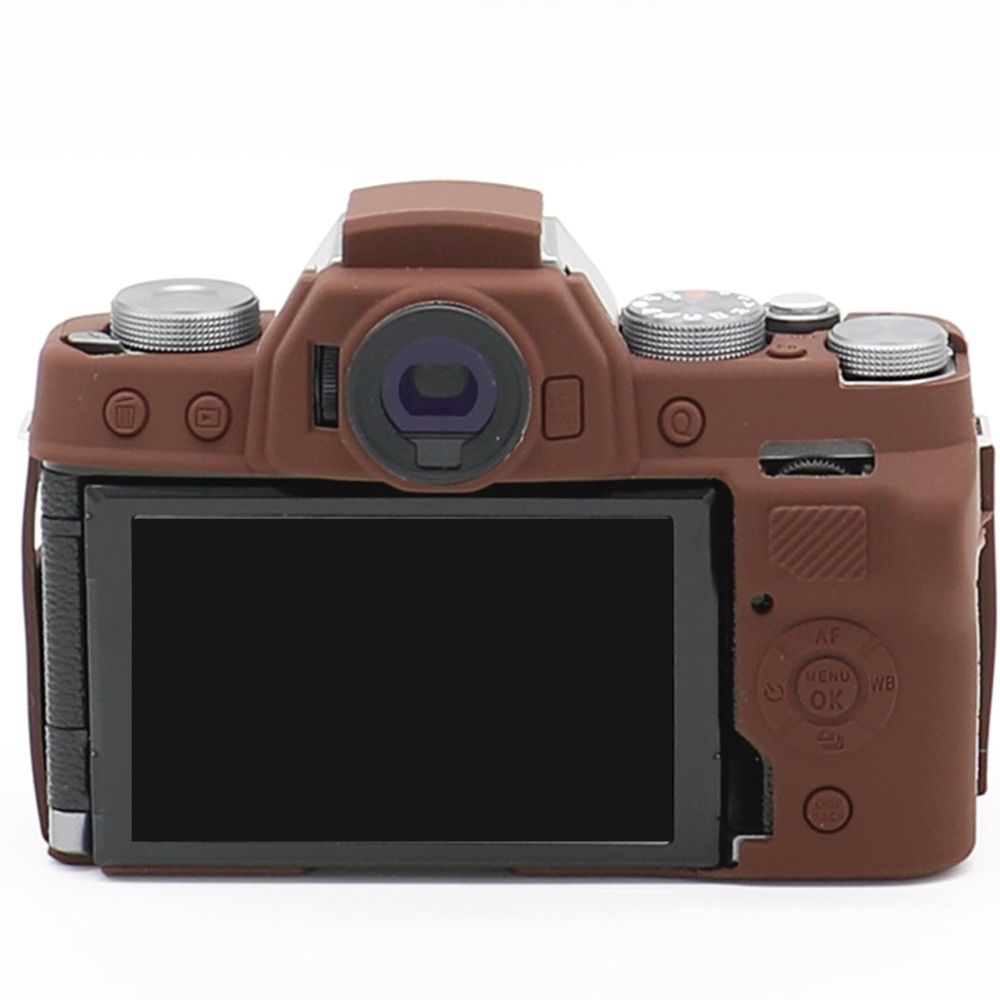 Richwell Soft Silicone TPU Skin Body Rubber Camera Case Bag Full Cover For Fujifilm Fuji X-T100 Digital Camera(Coffee)