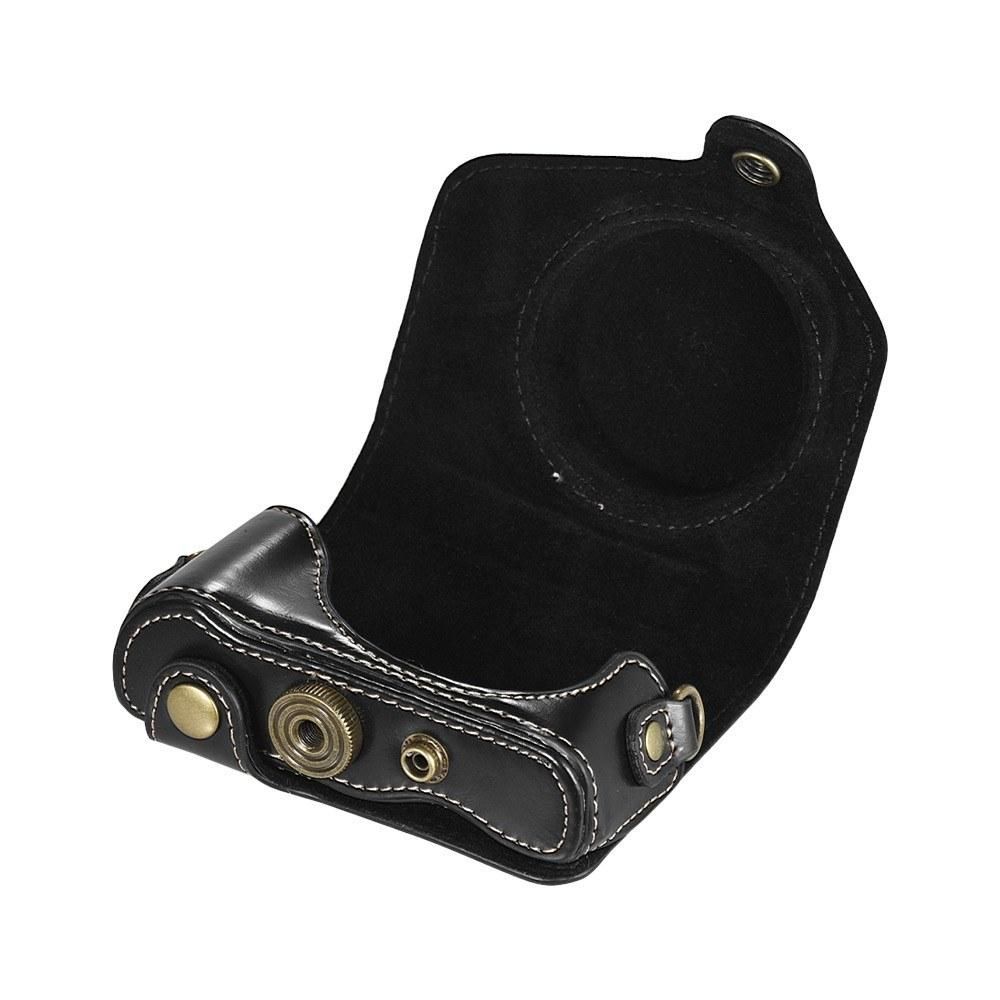 Leather Camera Case Bag with Strap for Canon Powershot G7 X Mark II G7X II Camera Black