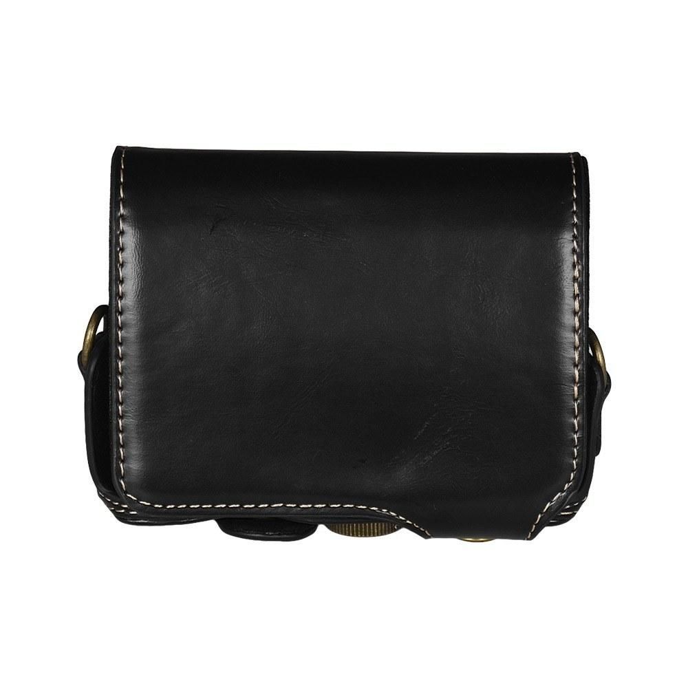 Leather Camera Case Bag with Strap for Canon Powershot G7 X Mark II G7X II Camera Black