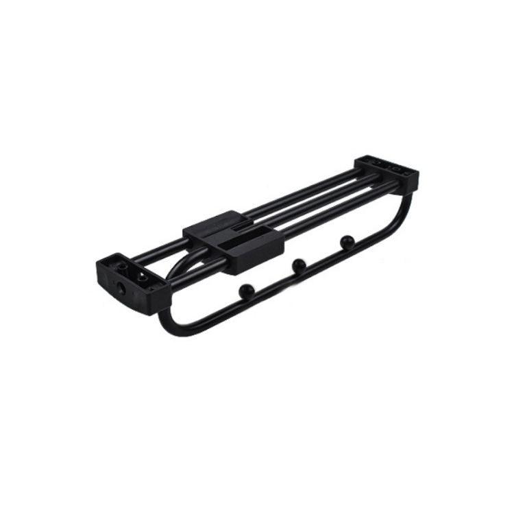 Y03 Black 10 Inches 4 Beads Wardrobe Hanging Rod Clothes Rail