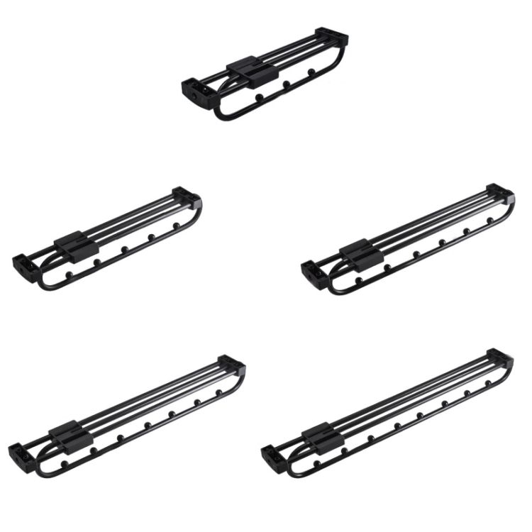Y03 Black 10 Inches 4 Beads Wardrobe Hanging Rod Clothes Rail