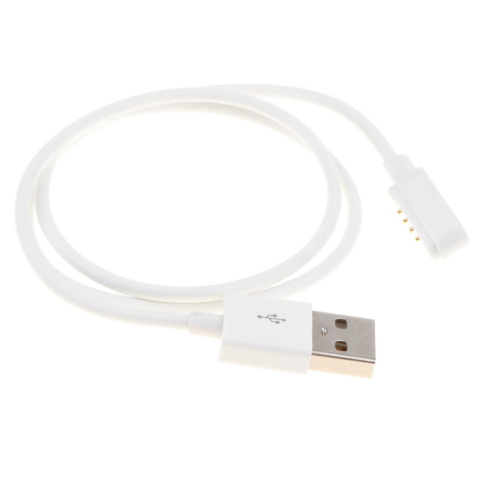 USB 2.0 To 4 PIN Magnetic Cable Charger Cord For Smart Watch White