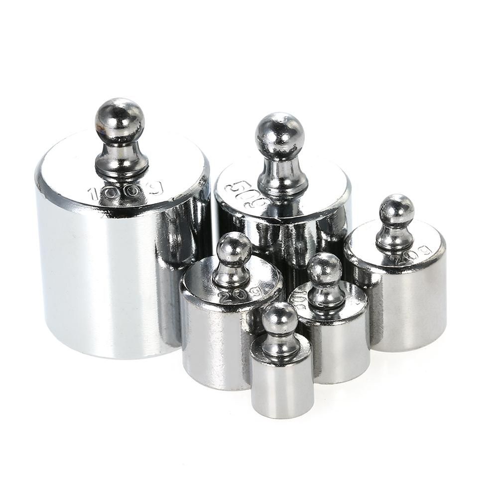 6pcs Weight 5g 10g 2x20g 50g 100g Grams Precision Calibration Weights Kit Set Total 200g with Tweezer for Balance Scale