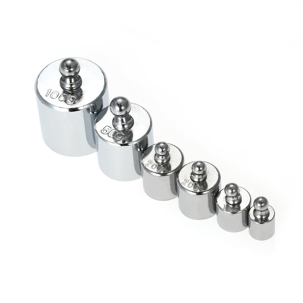 6pcs Weight 5g 10g 2x20g 50g 100g Grams Precision Calibration Weights Kit Set Total 200g with Tweezer for Balance Scale